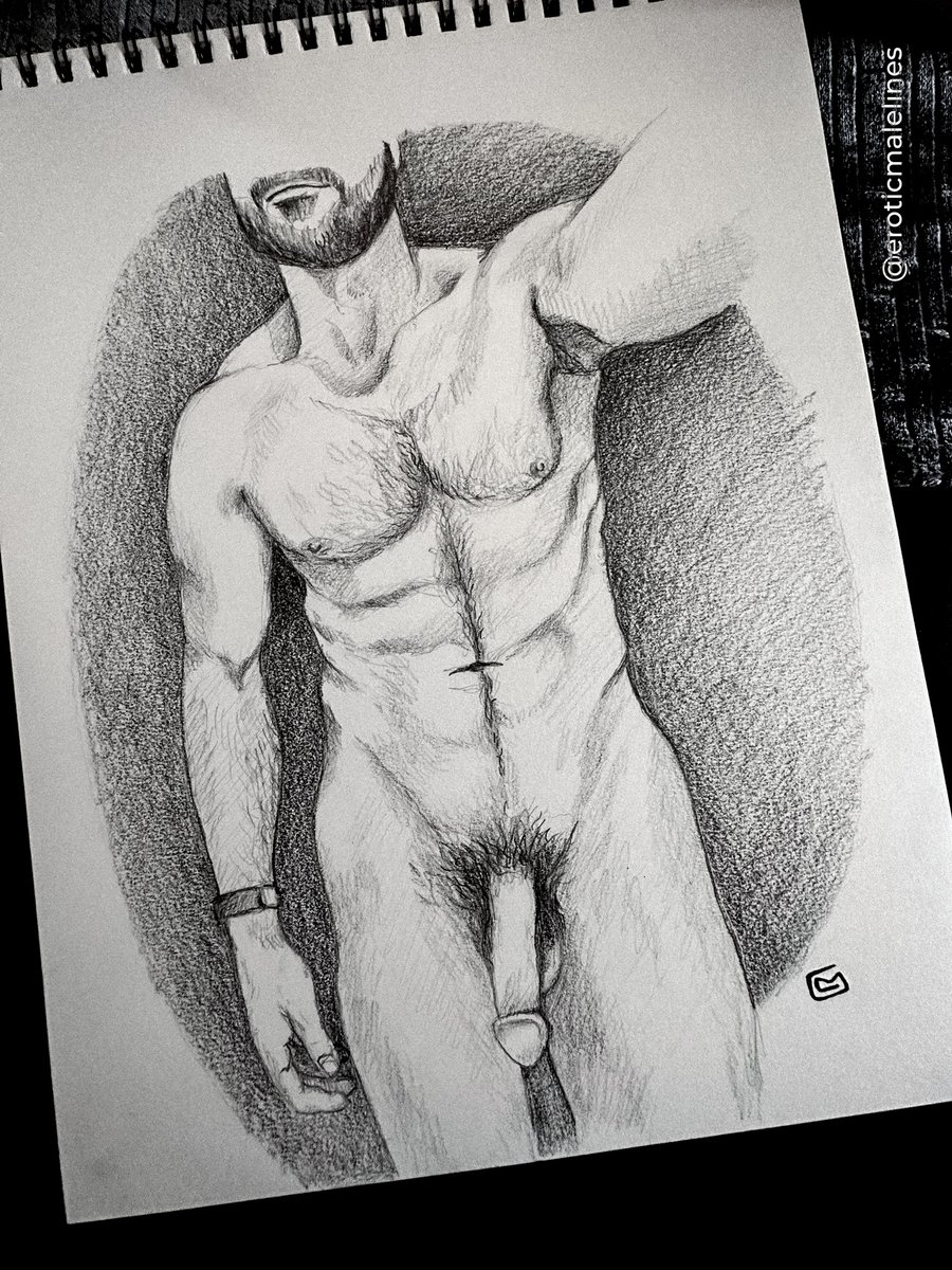 A getting out of the shower selfie drawing #erotic #art #drawing