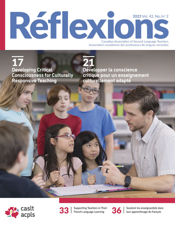 CASLT_ACPLS's tweet photo. NOUVELLE PUBLICATION : Numéro 42-2 de Réflexions, notre magazine professionnel 📖

Le thème de ce numéro est L’apprentissage professionnel dans l’enseignement des langues. Lisez-le ici : https://t.co/RPzbiGK2hu #langchat https://t.co/CEMRFDlqRv