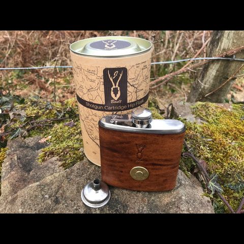 Boult Designs, Shotgun Cartridge Hip Flasks.

They are priced at £50 each.