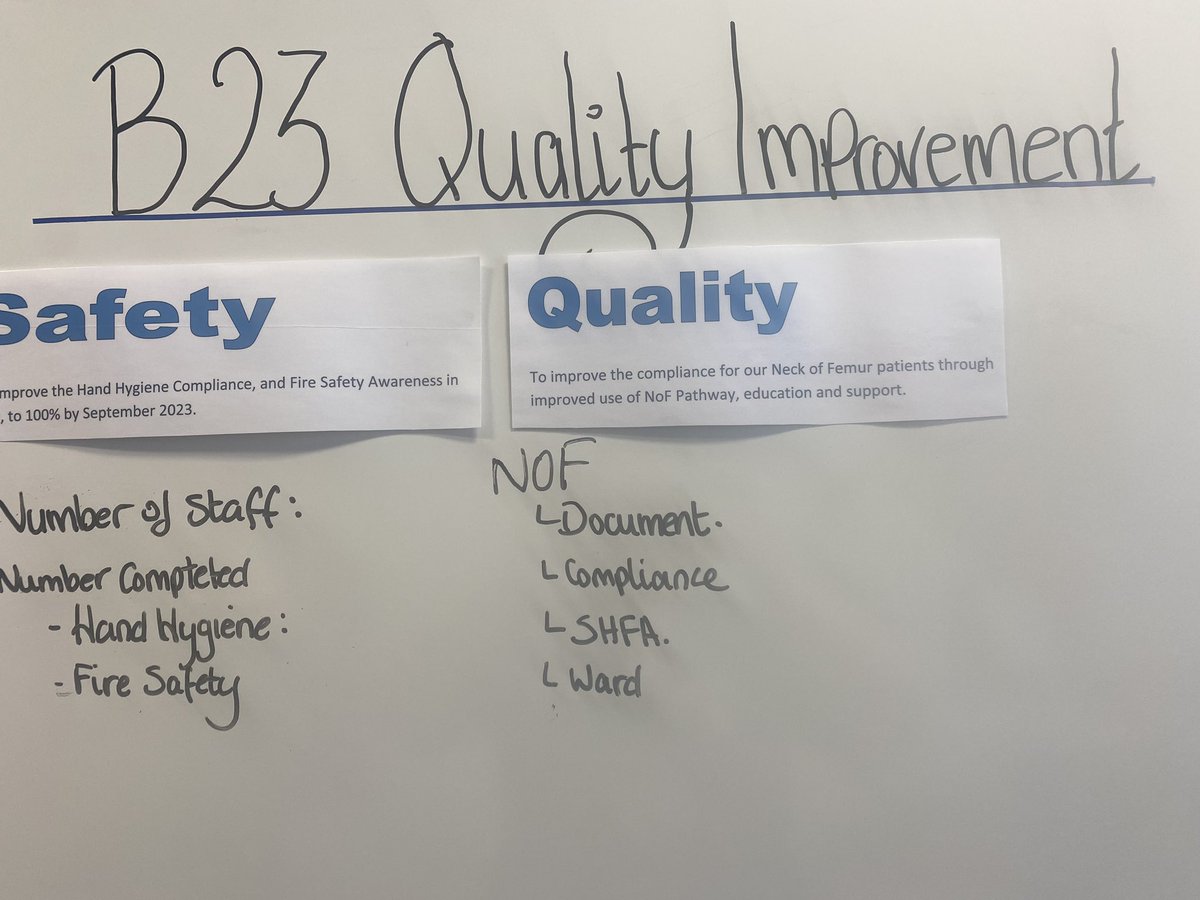 MhairiTait's tweet photo. B23 at the beginning of our @NHSForthValley @fv_quality Quality Improvement Journey! 

Hoping to improve Staff Experience, Hand Hygiene, Fire Safety and Orthopaedic Care
@LucyAtalla @MorvenJDunn @rooju76 @jasonleitch @online_his @NHS_Education @gaylemelville1 https://t.co/3R5J7ASUMg