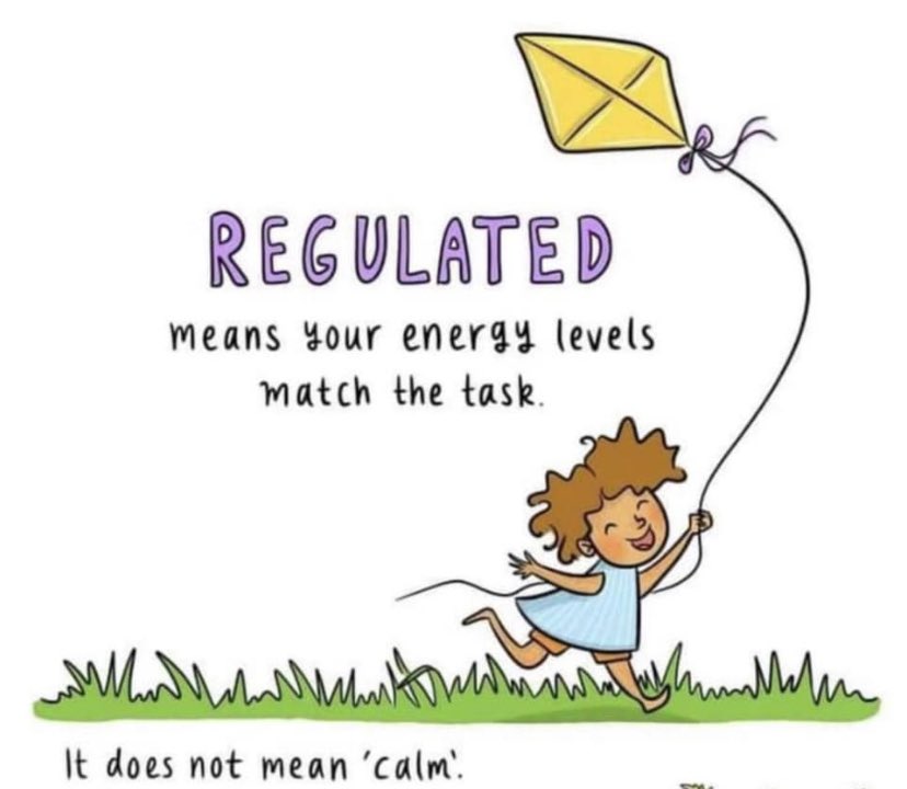 DorvalJennifer's tweet photo. I appreciate this information. Too often people say regulated meaning calm, but it is actually about energy levels that match the task/situation! https://t.co/P6UivlyqXZ