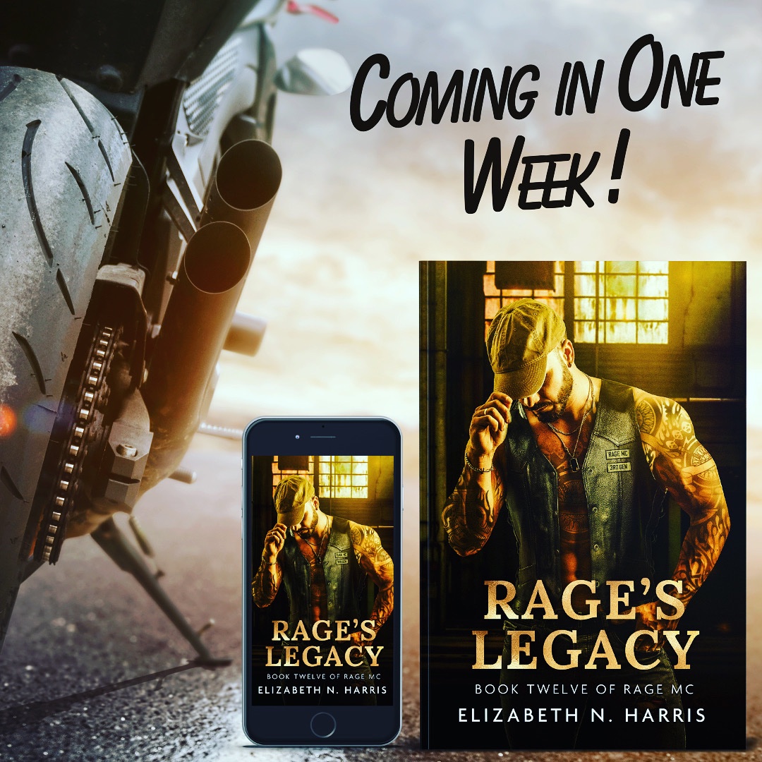 🖤 ONE WEEK TO GO 🖤

Rage’s Legacy, by Elizabeth N. Harris
Rage MC Book #12

Releasing June 1st

Preorder here: books2read.com/u/bQA9OP

#elizabethnharris #indieauthor #ComingSoon #bikerromance