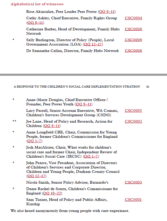JoeEHanley's tweet photo. Shocking but expected: Not a single social worker gave evidence included in the @LordsPublicSCom report today on the #MacAlisterReview and DfE response - despite SW workforce reforms being a major focus of the enquiry. List below - happy to be corrected:
https://t.co/l2DFsO8BDP https://t.co/7L3BmQcz1s