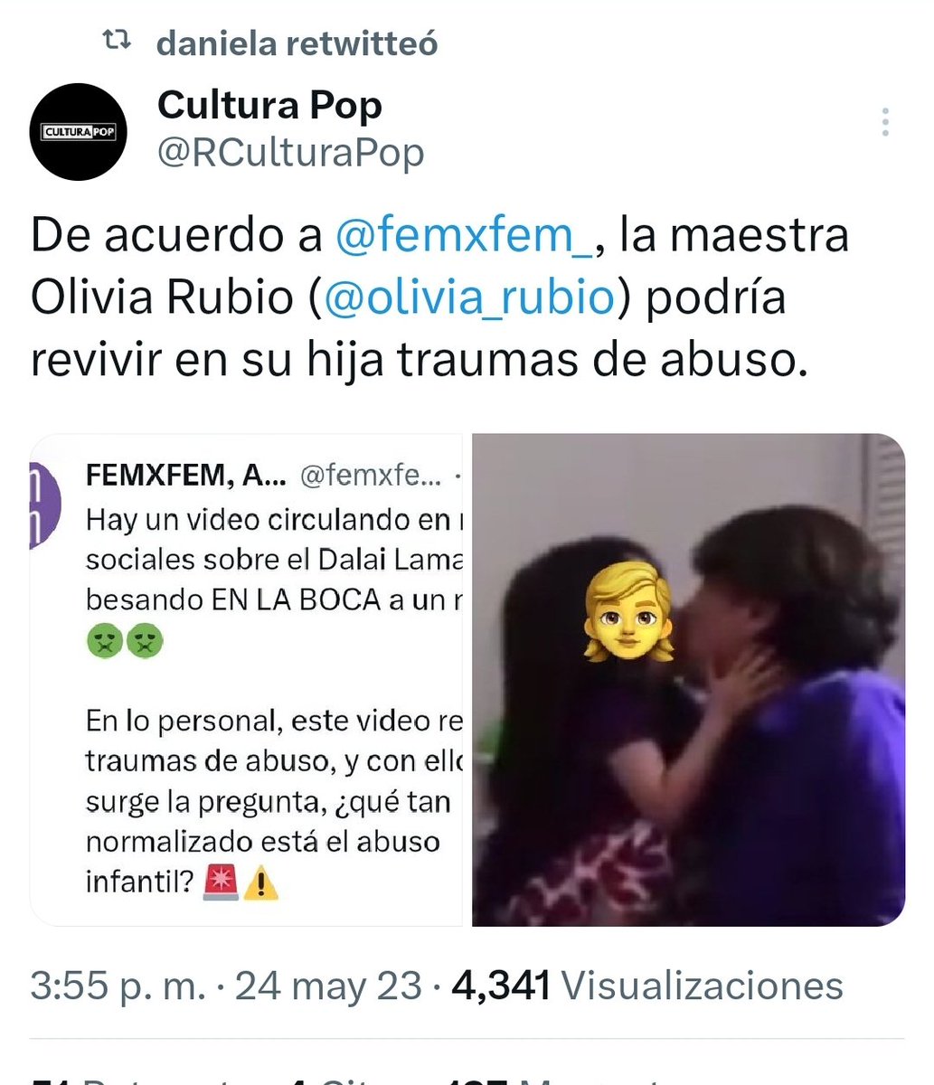 @femxfem_ Hay una foto de #oliviarubio besando a su hija 🤔 tienen la misma opinión de ella, o como es 'amiga'es diferente