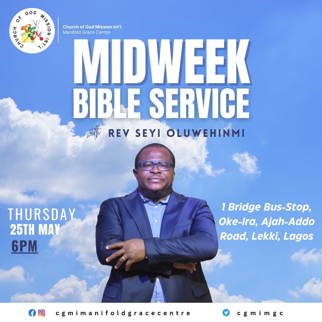 Join us at 6pm this evening for BIBLE STUDY. We are still dwelling on this month's theme: #FocusonChristforHealthyLiving
.
.
.
.

Invite someone too.

#ThursdayBibleStudy
#CgmiManifoldGraceCenter 
#HealthyLiving 
#AboveOnly 
#MegaCon2023 
#MamaIdahosaAt80 
#Benefitsofthecross