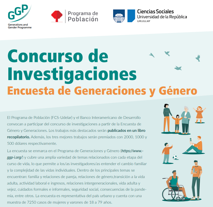 PPoblacion_uy's tweet photo. ¡Atención! Para incentivar a toda la comunidad de investigadores/as a usar la EGyG, nos alegra anunciar un concurso a los mejores artículos basados en los datos de la encuesta, con premios económicos y un libro recopilatorio. Más detalles acá: https://t.co/Lf1wjRxLDJ https://t.co/FILINCrVfW