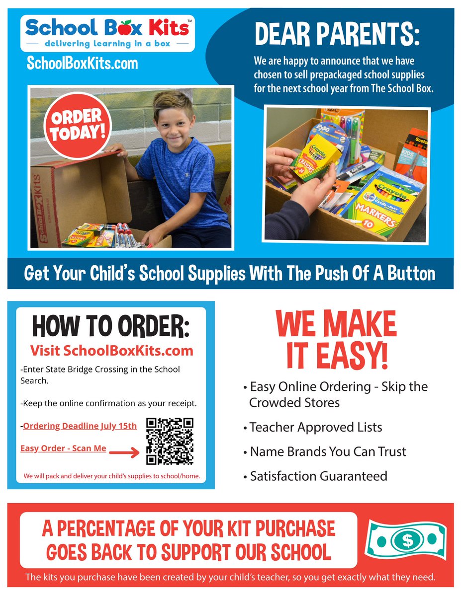 Go into summer not having to worry about school supplies for next school year, and order your School Box Kit today! schoolboxkits.com/131-state-brid… #SBCEBobcats