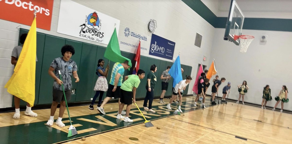 erms_DCSD's tweet image. Our last hurrah at ERMS!  Student vs. staff basketball games, potato races, and YES, silly stringing teachers! We do it all with style here! @DublinSchools #BetterTogether