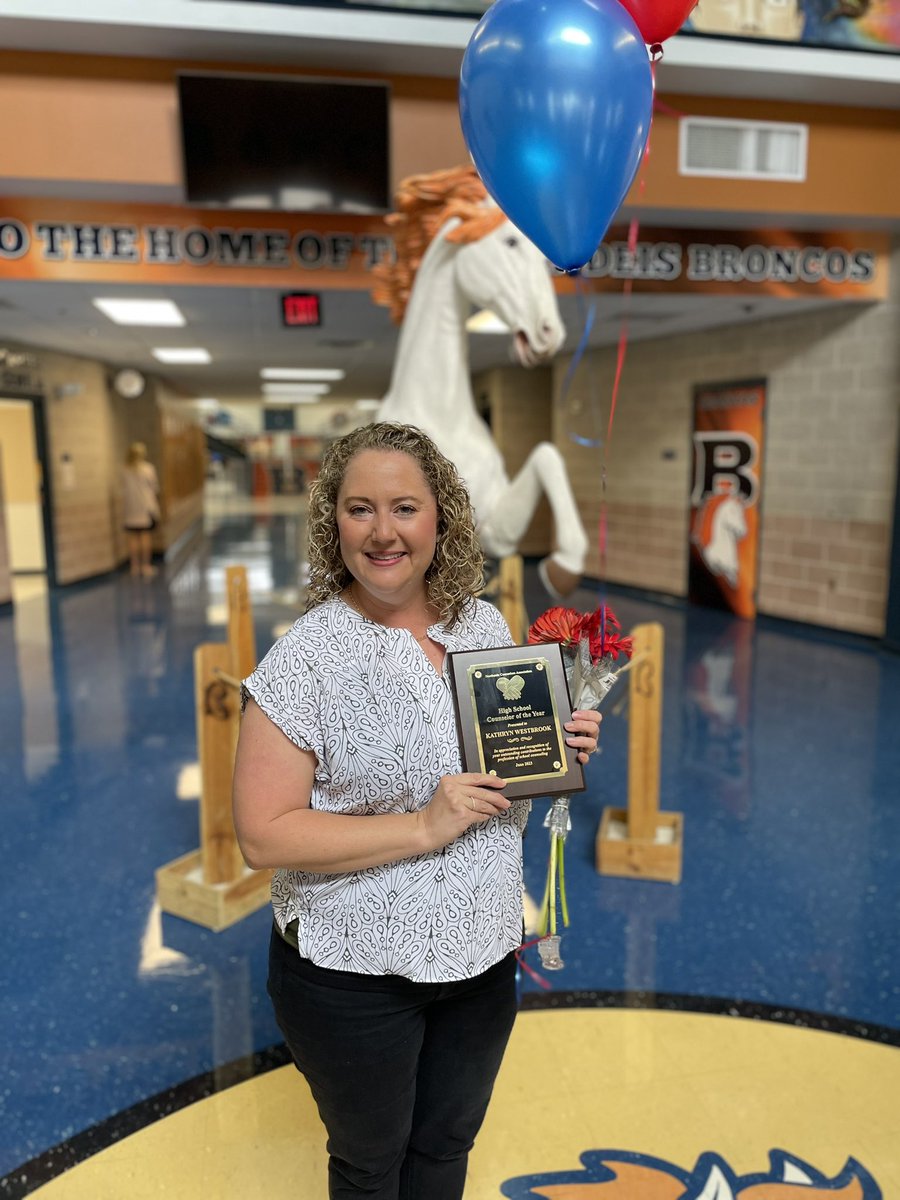 Congratulations to our very own Katie Westbrook for being named the High School Counselor of the Year by the Northside Counselors Association! Way to #RepTheB