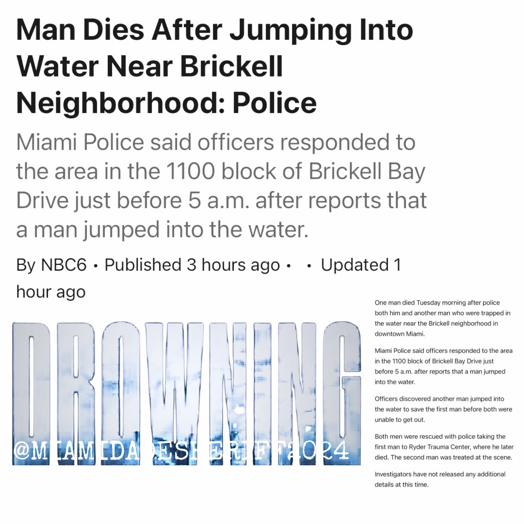 #MYSTERIOUSFACTS #DROWNINGSISPREVENTABLE #SWIMMERSLIFE #RESCUESAVESLIVES     nbcmiami.com/news/local/man…  #OURCOUNTY #OURCOUNTYMIAMIDADE #305MIAMI #MIAMI305 #DADECOUNTY305 #CITYOFMIAMI #MIAMIDADE #MIAMIDADECOUNTY #SHERIFF2024 #INVESTIGATIONS #CAUSEANDEFFECT #1STRESPONDERS #POLICE