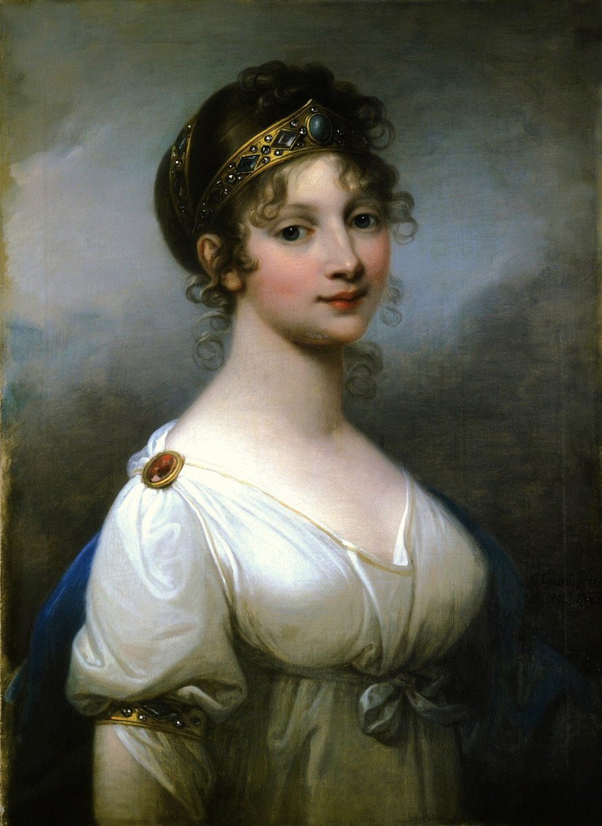 #LouisaCatherineAdams was a #WorldTraveler even by today’s standards. Pictured here is one of the remarkable characters Louisa met on her travels through the courts of #Europe with #JohnQuincyAdams: Queen #LuisevonMecklenburgSterliz of #Prussia (portrait by #JosefGrassi, 1802)