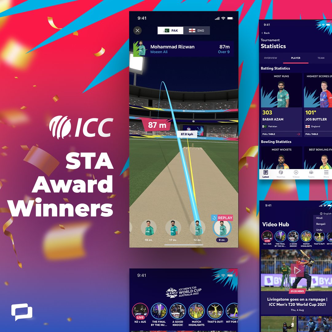 Delighted to see <a href="/ICC/">ICC</a> win the “League, Federation, Team or Governing Body” Award by <a href="/SportTechGroup/">The STA Group</a>!🏅

Judges described this year as ICC’s “most successful ever on digital”. 

Proud &amp; motivated to go bigger at the Men’s World Cup in India this October!🤩🏏

#Digital #SportsTech
