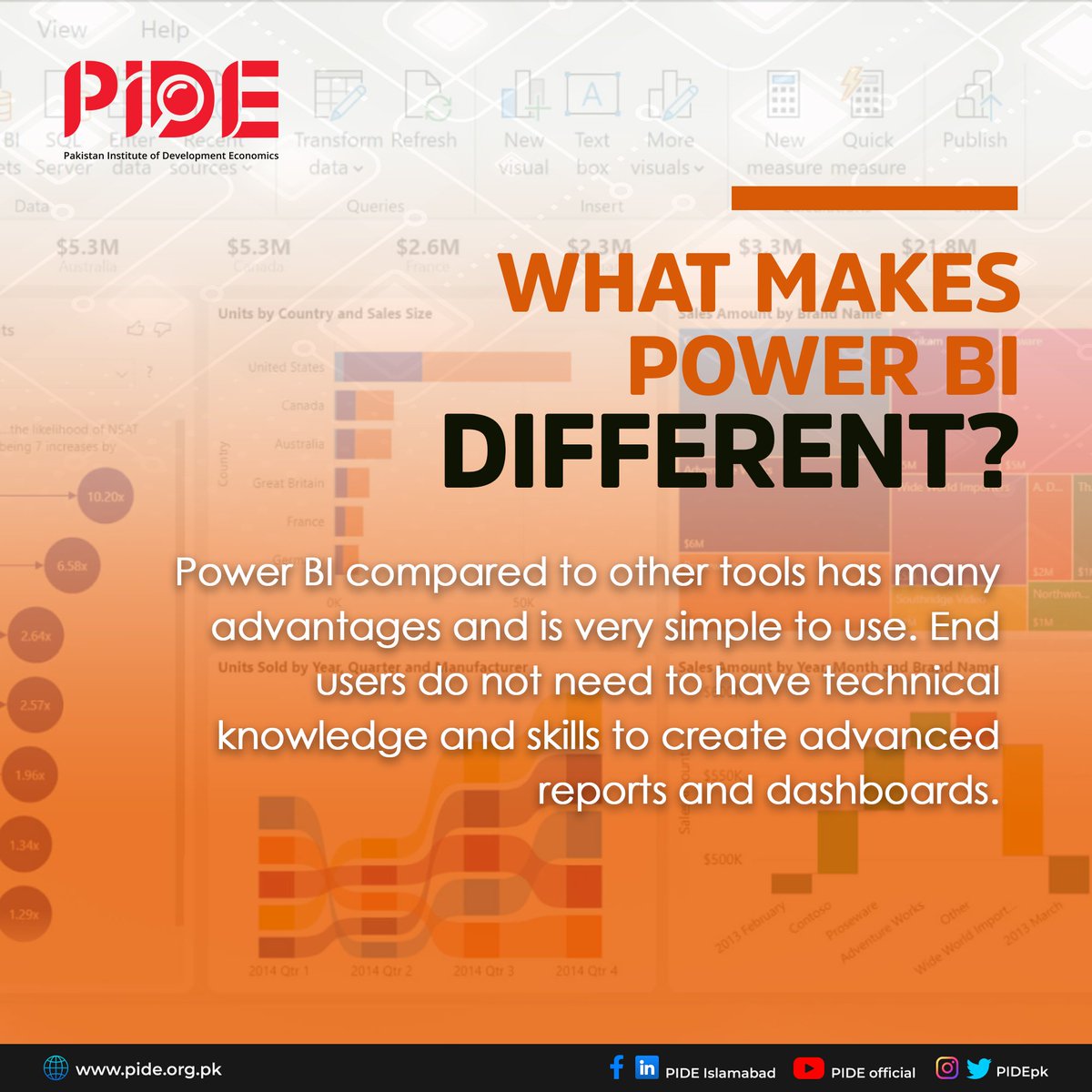 PIDEpk's tweet photo. The Executive Development Center (EDC) at PIDE presents a 2 day training on #PowerBI, one of the best tools for data analytics. 

⚠️ Registration deadline: 02 June 2023

Limited seats. Shortlisted candidates will be contacted via email.

📝 Register here:
https://t.co/rGvr3tl2Ve https://t.co/PHOAlkZ40m
