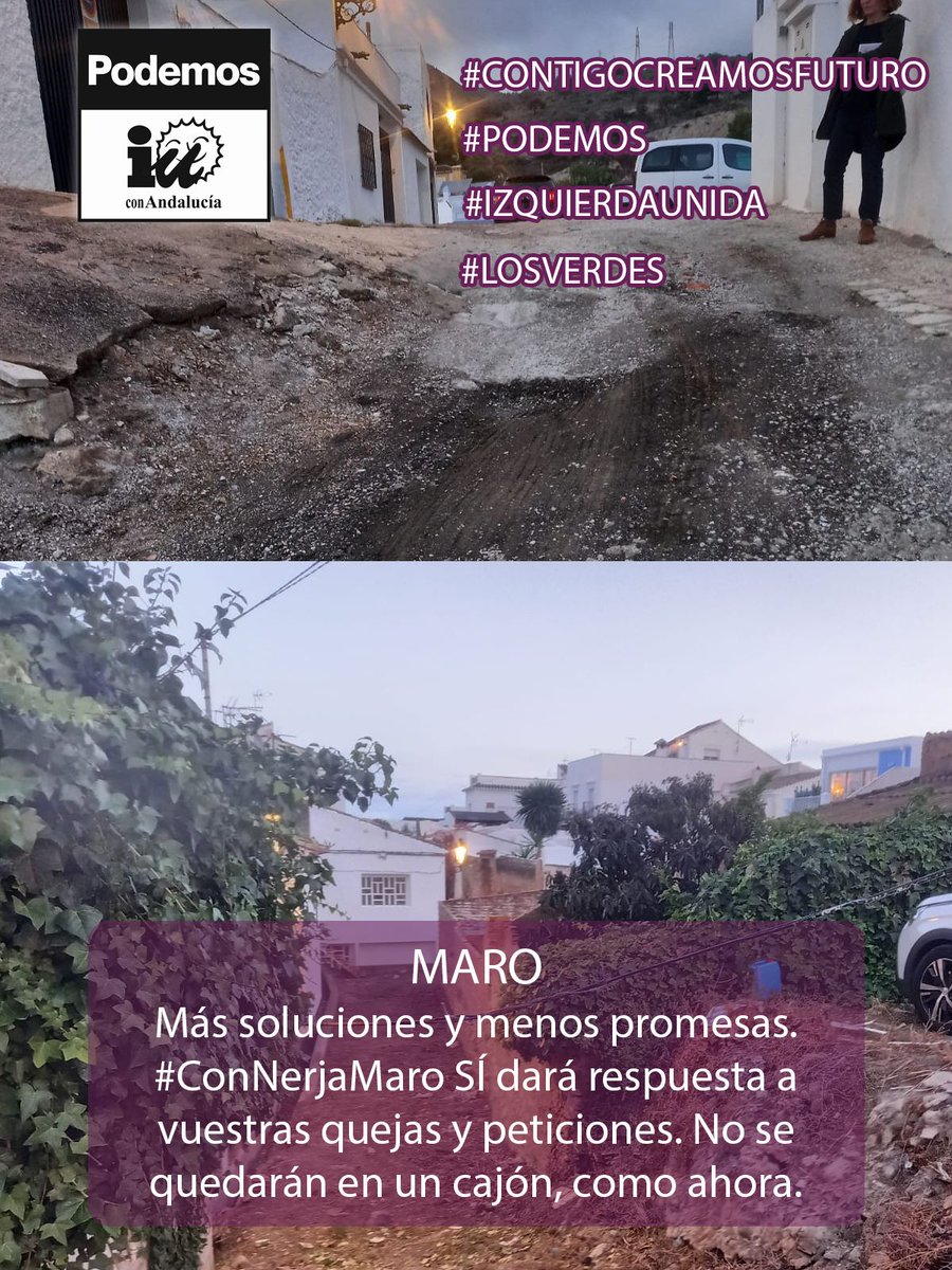 adelantenerja's tweet photo. Otra calle que decidió no tomar la buena dirección. Si lamentable es el estado de la 𝐂𝐚𝐥𝐥𝐞 𝐂𝐞𝐫𝐫𝐢𝐥𝐥𝐨 𝐝𝐞 𝐌𝐚𝐫𝐨, más triste es saber que los vecinos han contactado varias veces con el Ayuntamiento y 𝐧𝐨 𝐡𝐚𝐧 𝐫𝐞𝐜𝐢𝐛𝐢𝐝𝐨 𝐫𝐞𝐬𝐩𝐮𝐞𝐬𝐭𝐚. https://t.co/aikLmHAYbb