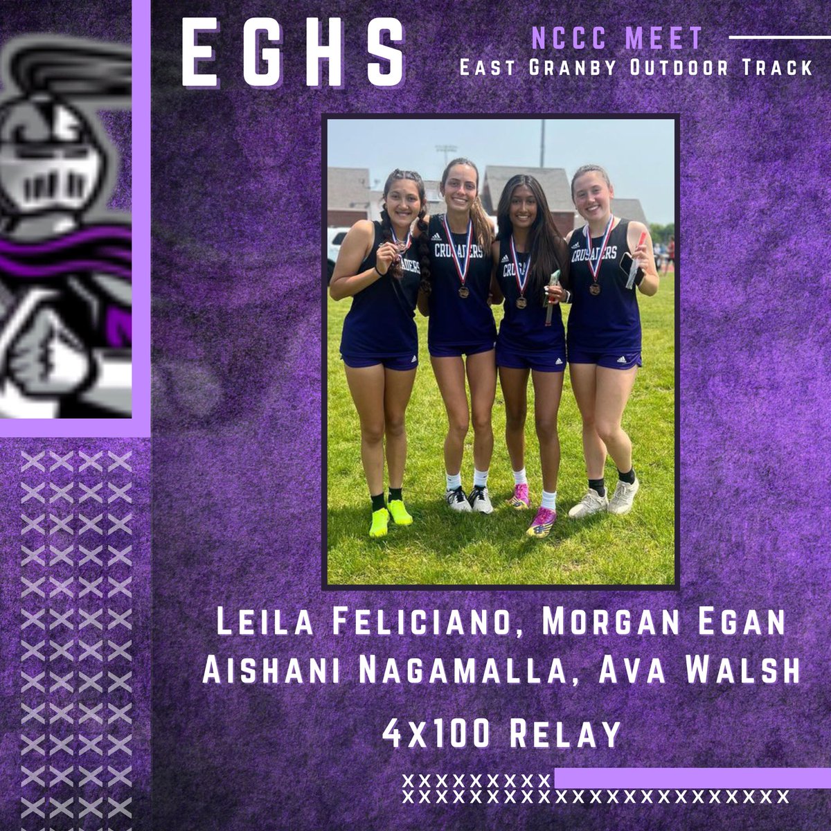 EGHSSports's tweet photo. ➡️Leila Feliciano, Morgan Egan, Aishani Naganalla, Ava Walsh - 4x100 Relay 
➡️ Brendan Egan, Nathaniel Swanson, Peyton Van Beek, Davin Dziedzic - 4x800 Relay - School Record 
➡️ Nathaniel Swanson - 800 Meters - School Record https://t.co/IhJTRWAhy8