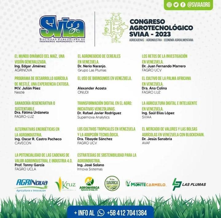 visionagro's tweet photo. #25Mayo #Agroeventos
Congreso Agrotecnológico SVIAA -2023
🗓️ 02 Junio 2023
🕘9:00 am
🏛️Complejo Cultural Mauricio Pérez Lazo
San Carlos Edo. Cojedes
📲+58 412 7041384
@Sviaaorg https://t.co/So3wZVxF7w