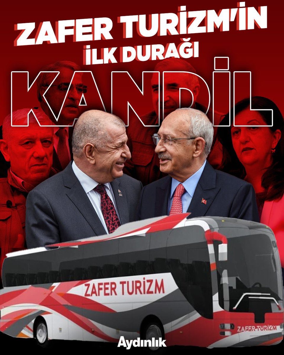 Aydınlık Zafer Partisi’ne saldırmış. Zafer Turizm Kandil’e gidiyormuş.😂Zafer Turizm Kandil’e ancak JÖH ve PÖH götürür. Ama Doğu Perinçek için yolu uzatır, Pekin’de kendisini Mao amcasının evinde bırakır, Kandil’e öyle geçeriz. ⁦<a href="/zaferpartisi/">Zafer Partisi</a>⁩