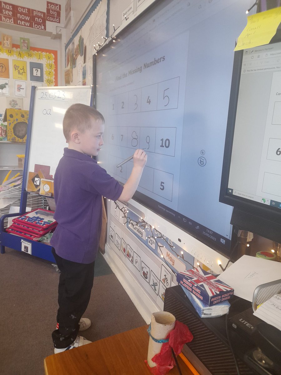 MrsMackayBPS's tweet photo. Today we did some revision of missing number sequences. We practised counting forwards and backwards to 30 with a song then a few clever children volunteered to demonstrate their knowledge.

There's a QR code on our homework this week to practise the song at home 😊
@BeancrossPS https://t.co/im3fBTT2xj