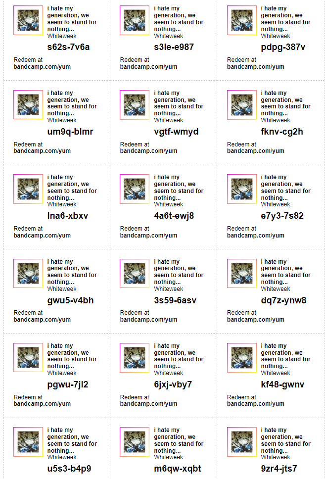whitew33k's tweet photo. new album out may 31st
here are some download codes
redeem @ https://t.co/Yam5Zx7iAZ
#breakcore #nintendocore #bandcampfriday #metal #cybergrind #drumandbass #dnb #Jungle #downloadcodes #albumcodes https://t.co/MKWVu5vMdC