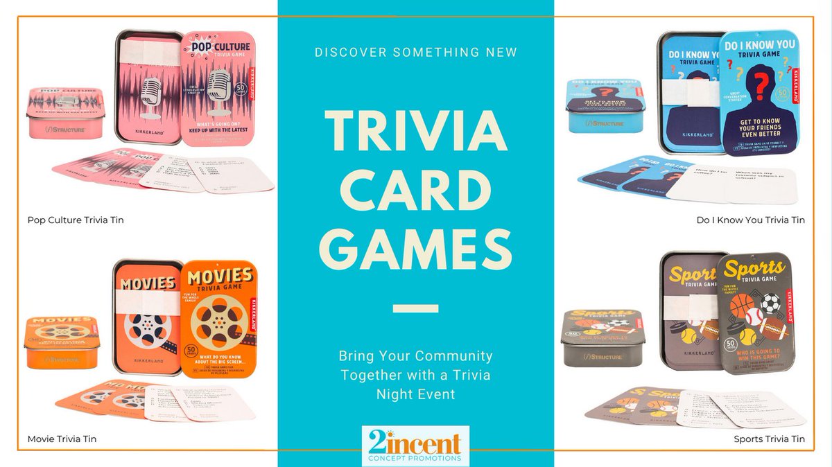 HOST a trivia night for your community!

#2incentCP #2incent #PromoProducts #BrandWell