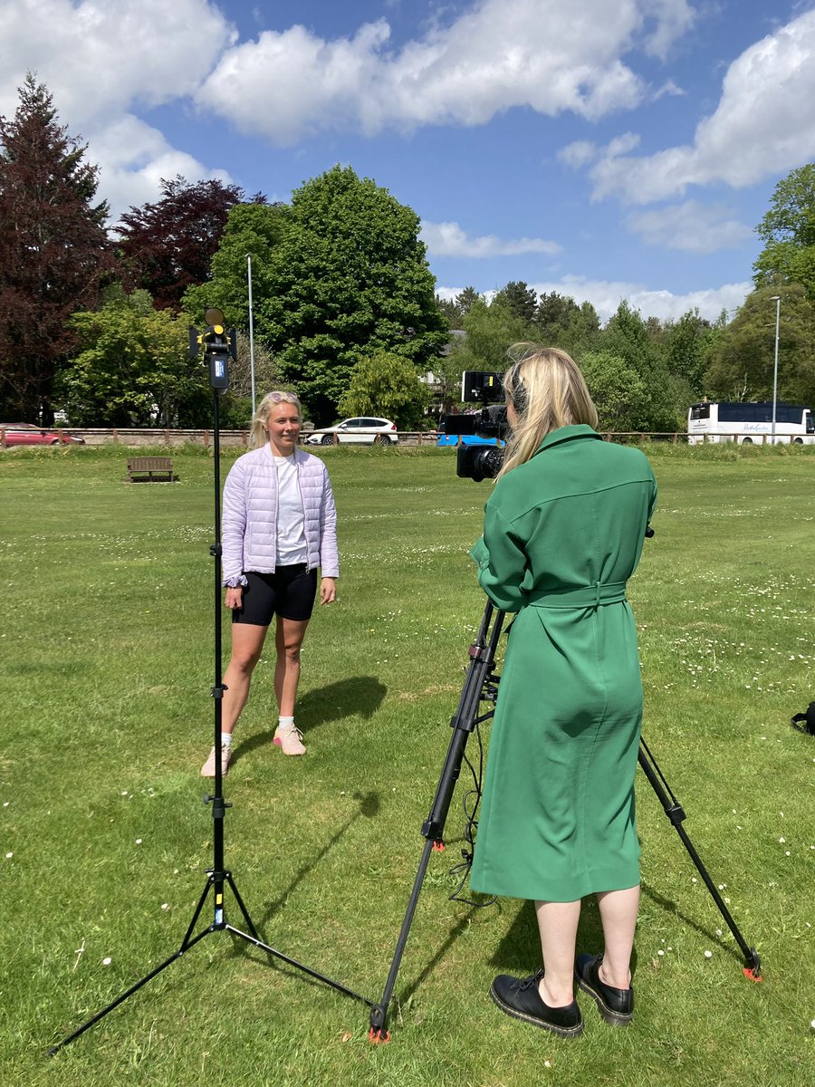 AboyneGames's tweet photo. As a bit of publicity for our new Female athletic events, we had a visit from Kirstin Tate at STV news who interviewed our committee member Coralie Arthur for airing tonight on the STV news.  See the full story tonight at 6pm
#stvnews 
#kirstintait 
#coraliedeecoaching https://t.co/WPbfGchuQU