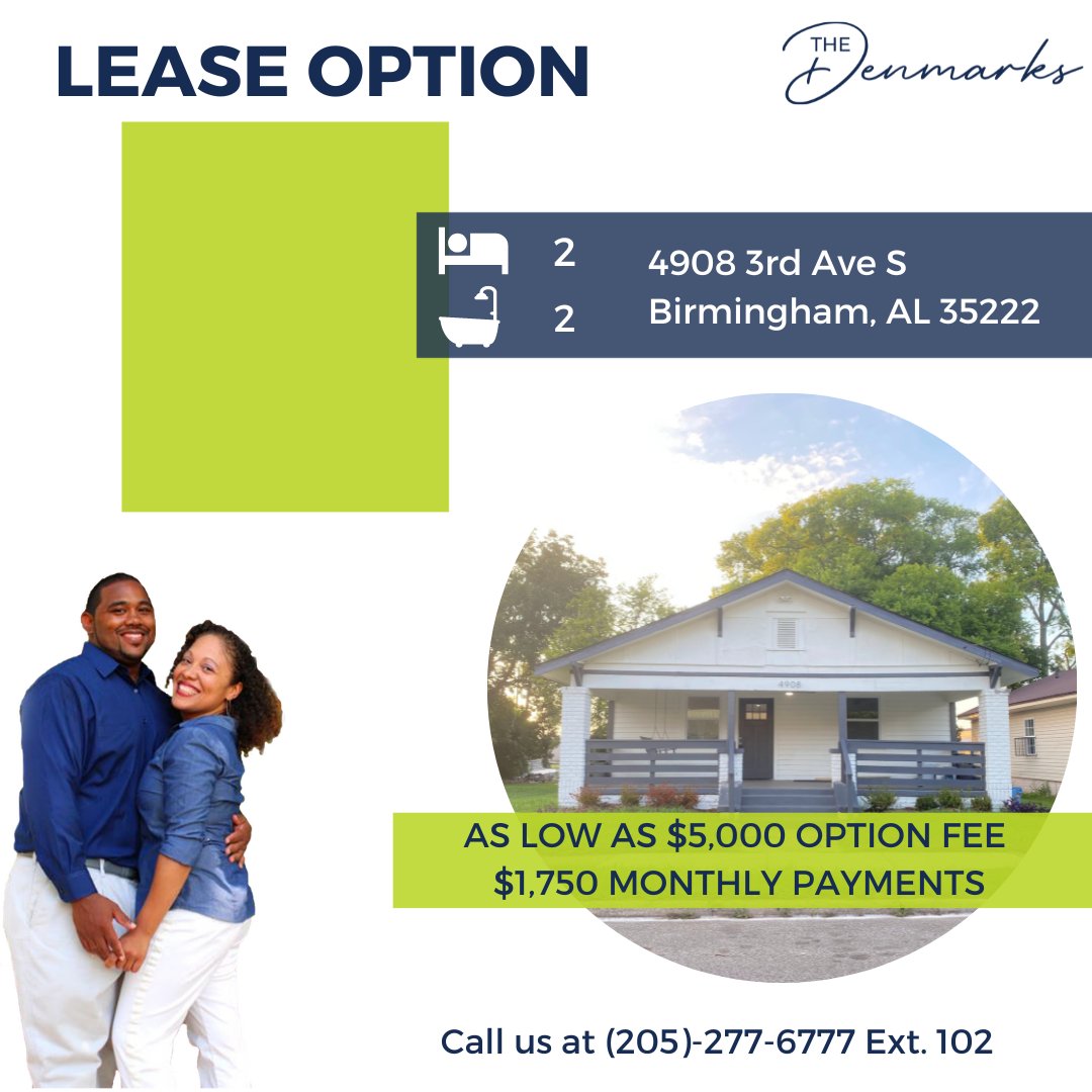 Looking to Lease Options a home? This 2/2 home in the Birmingham area is waiting for you today! Call us now at (205)-277-6777 Ext. 102 #dphomebuyers #denmarkproperties #antonioandashleydenmark #webuyhouses #birminghamalabama #realestate #nicehomes #leaseoptions