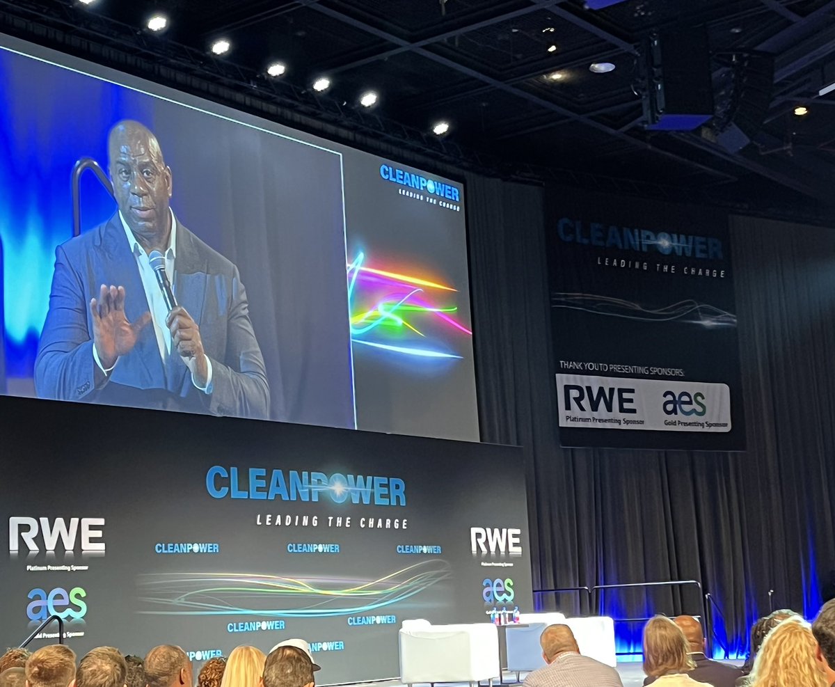 smunshi's tweet image. Powerful and motivational keynote @USCleanPower about the ability to do well while also doing good. #cleanpower2023