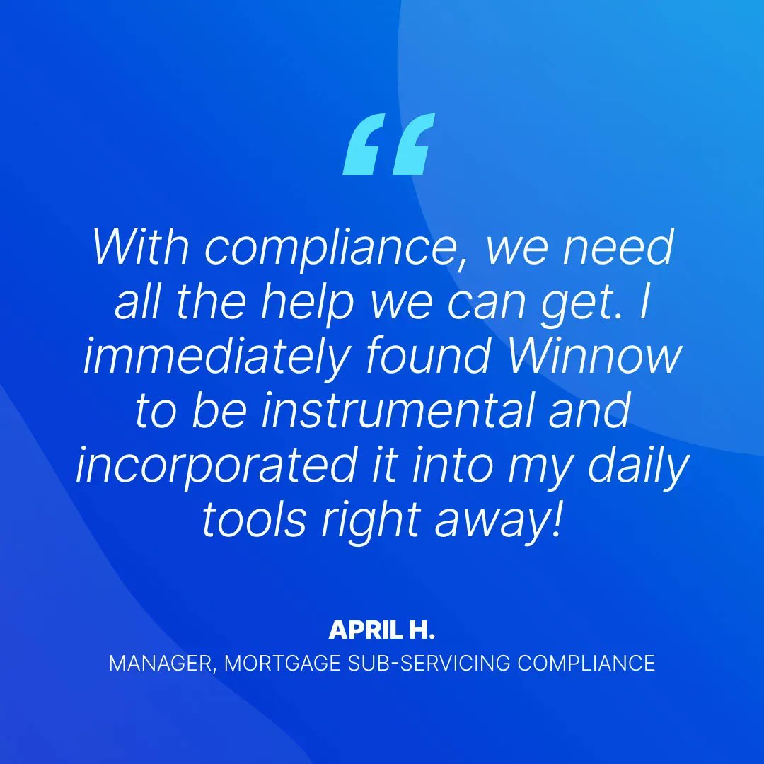'In minutes, the information is available compared to what used to take hours or even days of individual state research.'

See what else people say about Winnow: buff.ly/3BsS2aR 

#bankingindustry #compliance #legalissues #riskmanagement