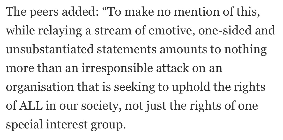 Strong words from a group of 54 peers who’ve written to Channel 4 to complain about lack of balance in its news coverage of what’s happening at the <a href="/EHRC/">EHRC</a>.

telegraph.co.uk/politics/2023/…