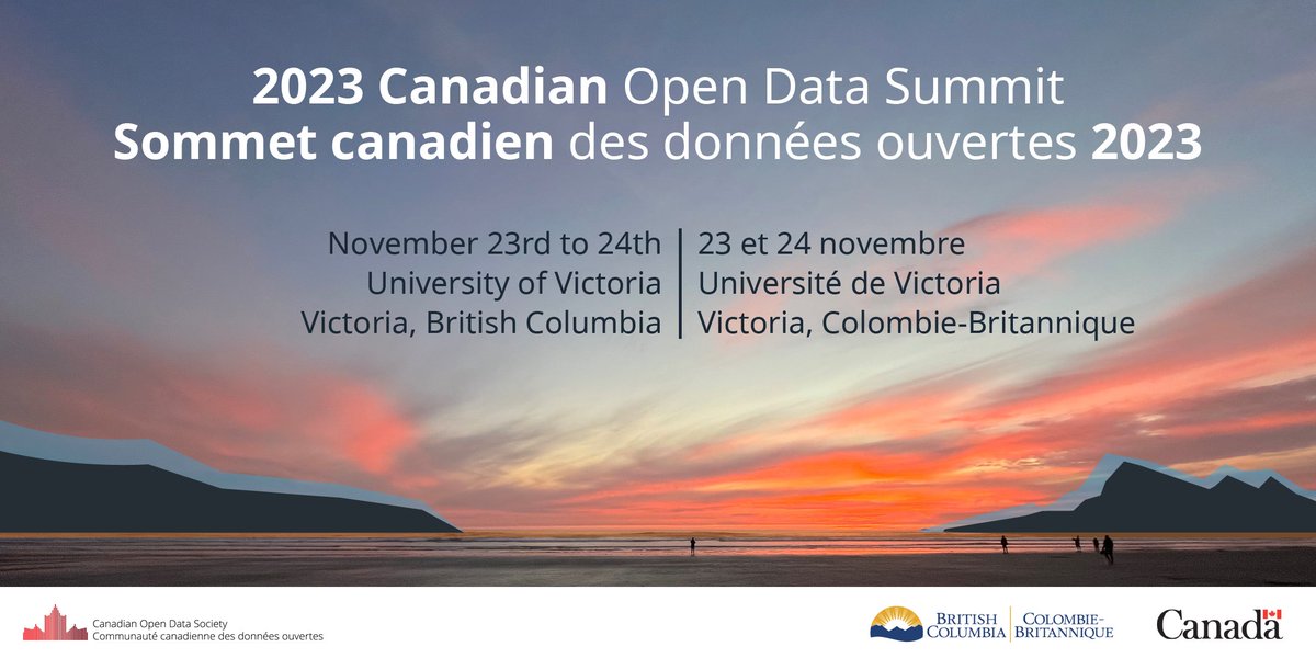 The Canadian Open Data Summit returns this fall in Victoria, BC. 📅

The call for proposals is now open: buff.ly/45vkgPT

🌟 It's your time to shine and share your projects and experience with the community!

#CODS23