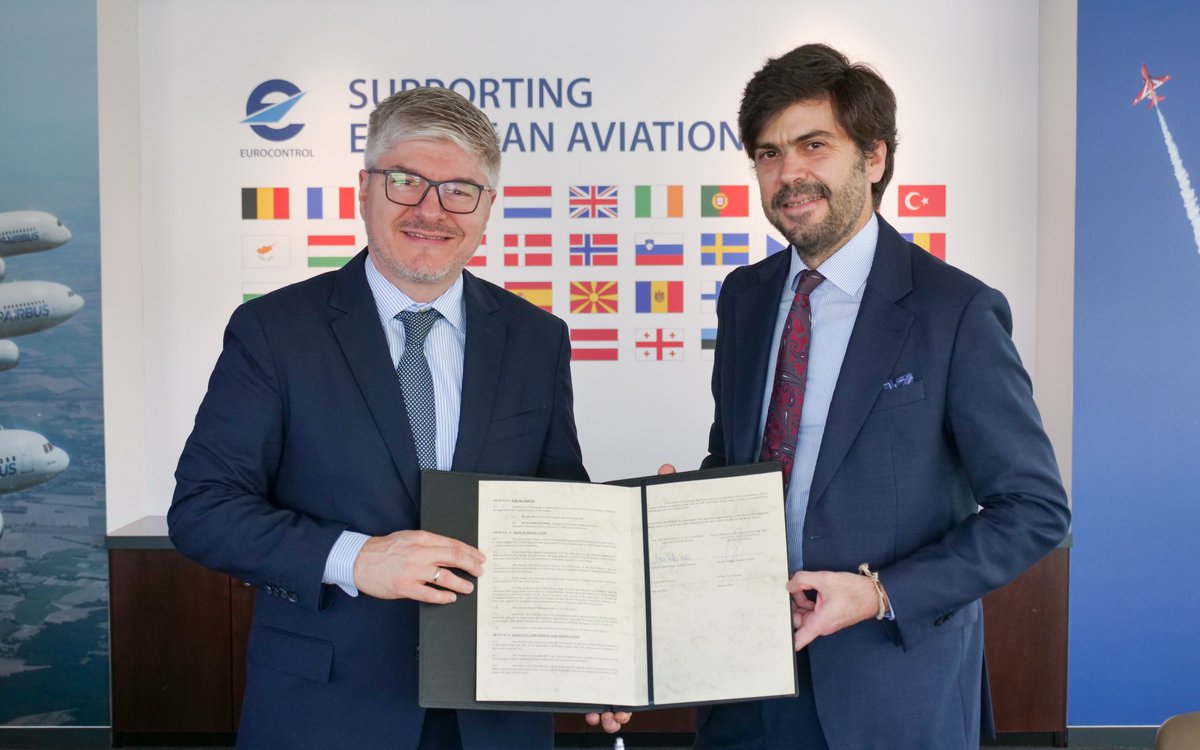 Raúl Medina Caballero (@dgeurocontrol) on Twitter photo Major agreement signed today with @ICAO SecGen Juan Carlos Salazar to improve aircraft tracking around the globe, supporting global ✈aviation #safety & the flying public
eurocontrol.int/news/eurocontr…
<a href="/IATA/">IATA</a> <a href="/A4Europe/">Airlines for Europe (A4E)</a> <a href="/eraaorg/">European Regions Airline Association (ERA)</a> <a href="/EBAAorg/">European Business Aviation Association</a> <a href="/CANSOEurope/">CANSOEurope</a> <a href="/ECACceac/">ECAC</a> Major agreement signed today with @ICAO SecGen Juan Carlos Salazar to improve aircraft tracking around the globe, supporting global ✈aviation #safety & the flying public
eurocontrol.int/news/eurocontr…
<a href="/IATA/">IATA</a> <a href="/A4Europe/">Airlines for Europe (A4E)</a> <a href="/eraaorg/">European Regions Airline Association (ERA)</a> <a href="/EBAAorg/">European Business Aviation Association</a> <a href="/CANSOEurope/">CANSOEurope</a> <a href="/ECACceac/">ECAC</a>