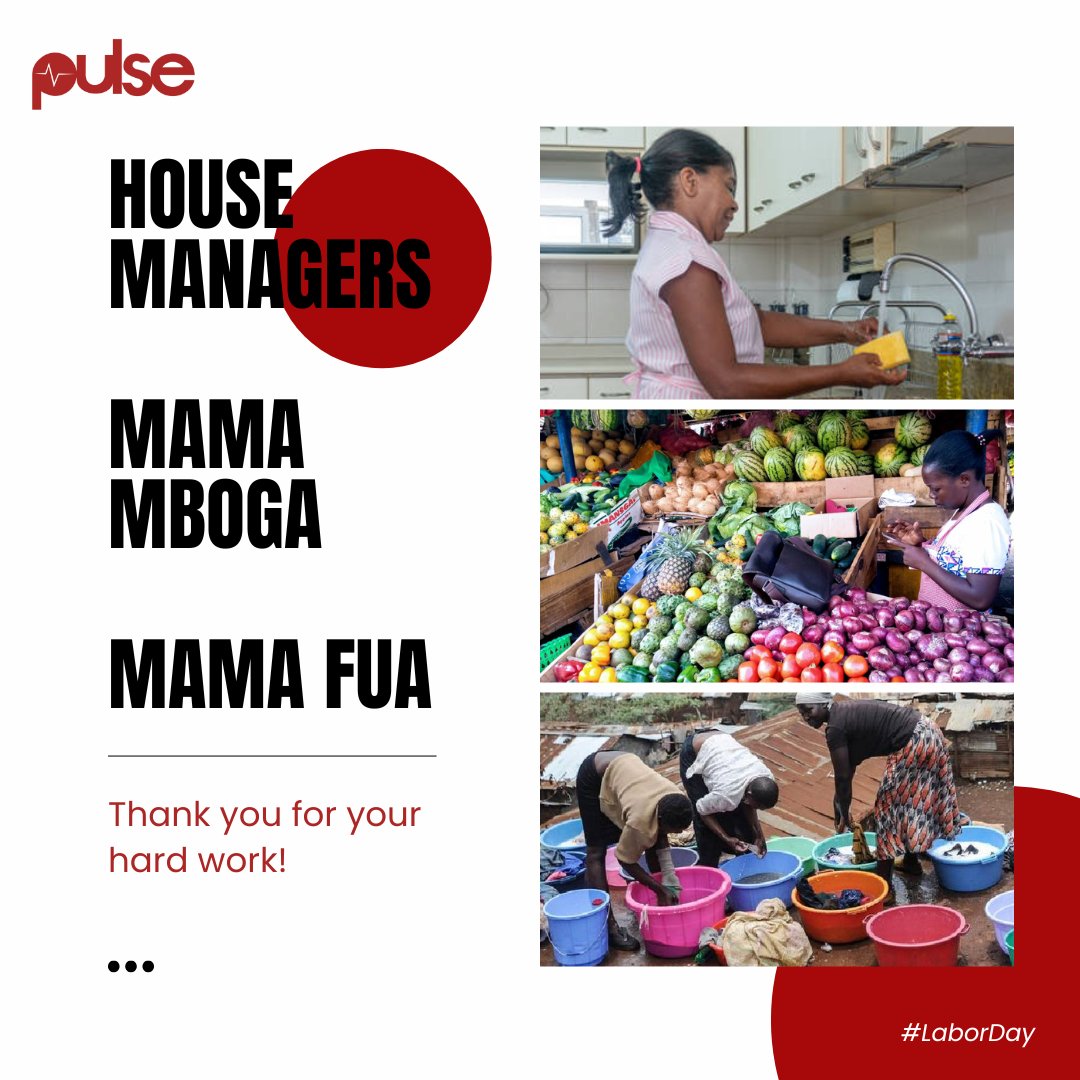 We would like to appreciate house managers, mama mboga, mama fua 📷 Without you maisha ingekuwa a bit hectic. We appreciate your efforts ❤️.

#WeArePulse #LaborDay2023