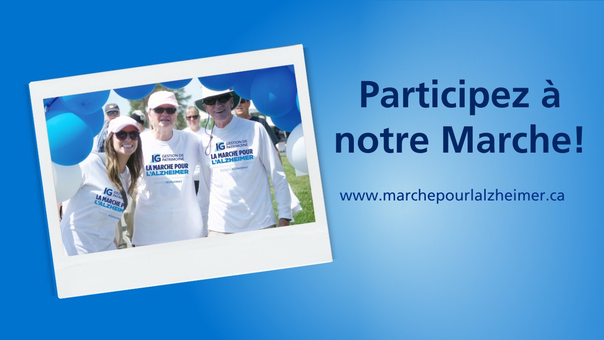 D’ici 2050, le nombre de personnes qui vivront avec un trouble neurocognitif aura plus que doublé par rapport au niveau de 2020. Inscrivez-vous sans attendre à la #MarchepourlAlzheimerIG pour recueillir des fonds et les soutenir dans votre communauté ce dimanche 28 mai.