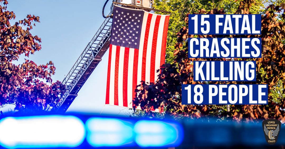 OSHP's tweet photo. During last year's Memorial Day weekend, 18 people were killed in 15 crashes. Of these crashes, six involved an impaired driver. #DriveSober or Get Pulled Over! https://t.co/H7YP1p644a