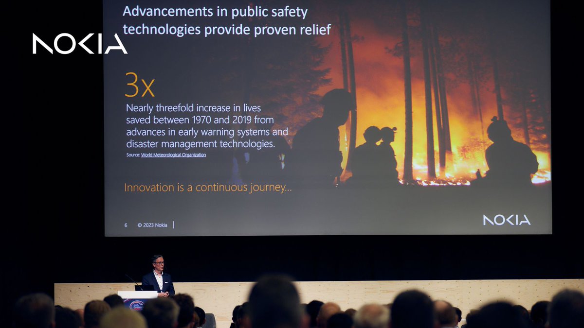 nokiaindustries's tweet photo. Our @HannuKauppinen, Chief Technology Officer, @Nokia Technologies, spoke at #CCW23 this week on the urgent need for innovations in #criticalcommunications. Learn more at our website about our solutions for #publicsafety. #CCW2023 #critcomms https://t.co/IPtC7qJ3yg https://t.co/AL1LO9gL4r