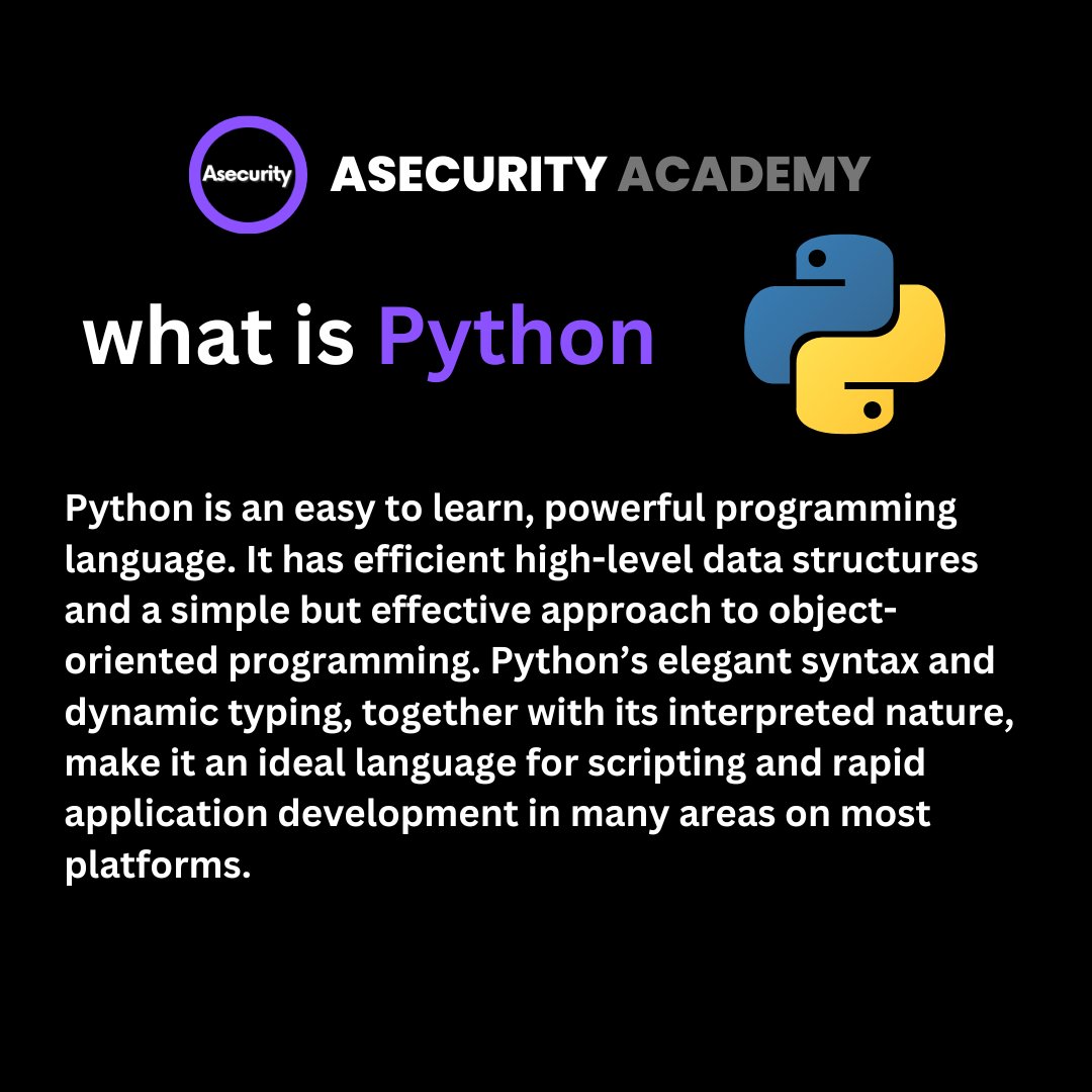 asecurityinfo's tweet photo. Basic of Python
Topic :
what is python
variables
strings
Lists
Functions
Loops
Conditional statements
#asecurity #python #coding #basic
#pythonprogramming #py #pycharm #Hacking https://t.co/2oWop3Ouj3
