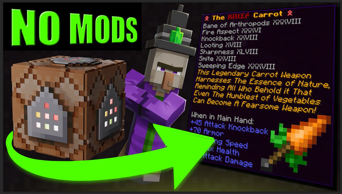 JeremyJeracraft's tweet photo. This NEW Legendary Video Tutorial Will Be posted 26th May at 5PM GMT! You can now Make Everything from Custom Potions to OP Carrots, Easy & without mods! 🥕 #Minecraft #Customitems https://t.co/bVWzxdASjd