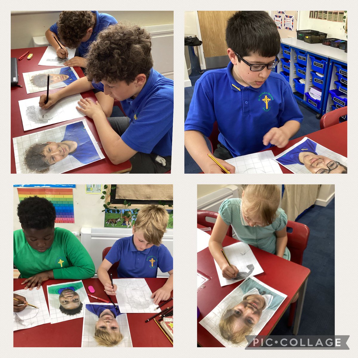 MissIannaccone's tweet photo. In our art lesson today we used our observational and proportional skills to create art in a photorealistic style 📸 @stpatsrochdale @STOC_CAT https://t.co/pp286SzdBL
