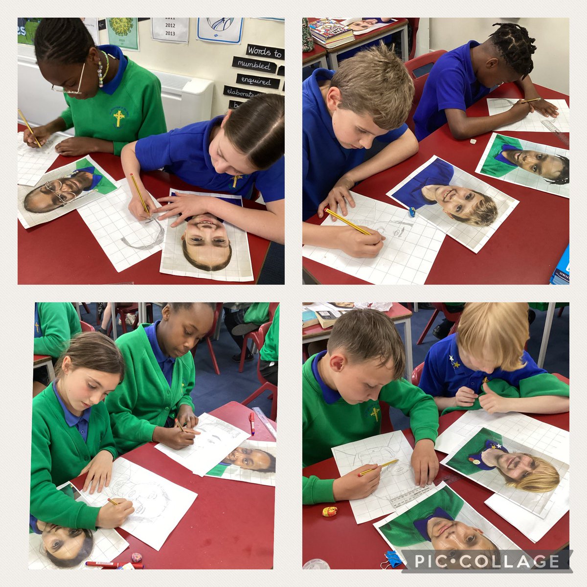 MissIannaccone's tweet photo. In our art lesson today we used our observational and proportional skills to create art in a photorealistic style 📸 @stpatsrochdale @STOC_CAT https://t.co/pp286SzdBL