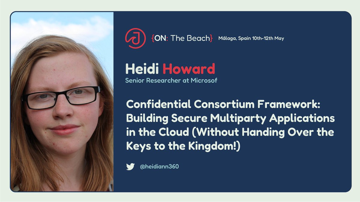 Do not miss the video from the talk by @heidiann360 about Confidential Consortium Framework at #JOTB23 #DistributedSystems #ComputerSystems youtu.be/vW2qIhx1s84