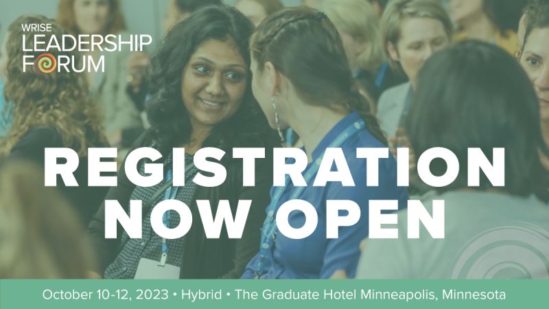 Registration is now OPEN for the #WRISE2023 Leadership Forum!

Join us in-person or virtually Oct. 10-12 in Minneapolis to discuss renewable energy trends &amp; policy while gaining tools to enhance your career and build your companies &amp; organizations.

wriseleadershipforum.org/register/