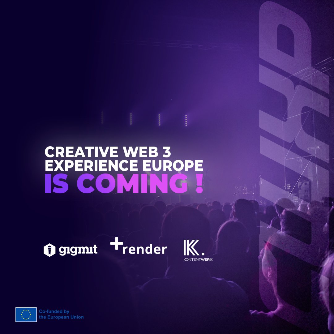 gigmit's tweet photo. CWXP is coming!

Together with @plus_render &amp; Kontentwerk as partners, and proudly co-funded by the European Union, we will explore the benefits that Metaverses and NFTs offer to music makers and creators! 

Join us here 👉 https://t.co/ymNZKQ4hHk

Supported by @europe_creative https://t.co/y6mwrIH9sU