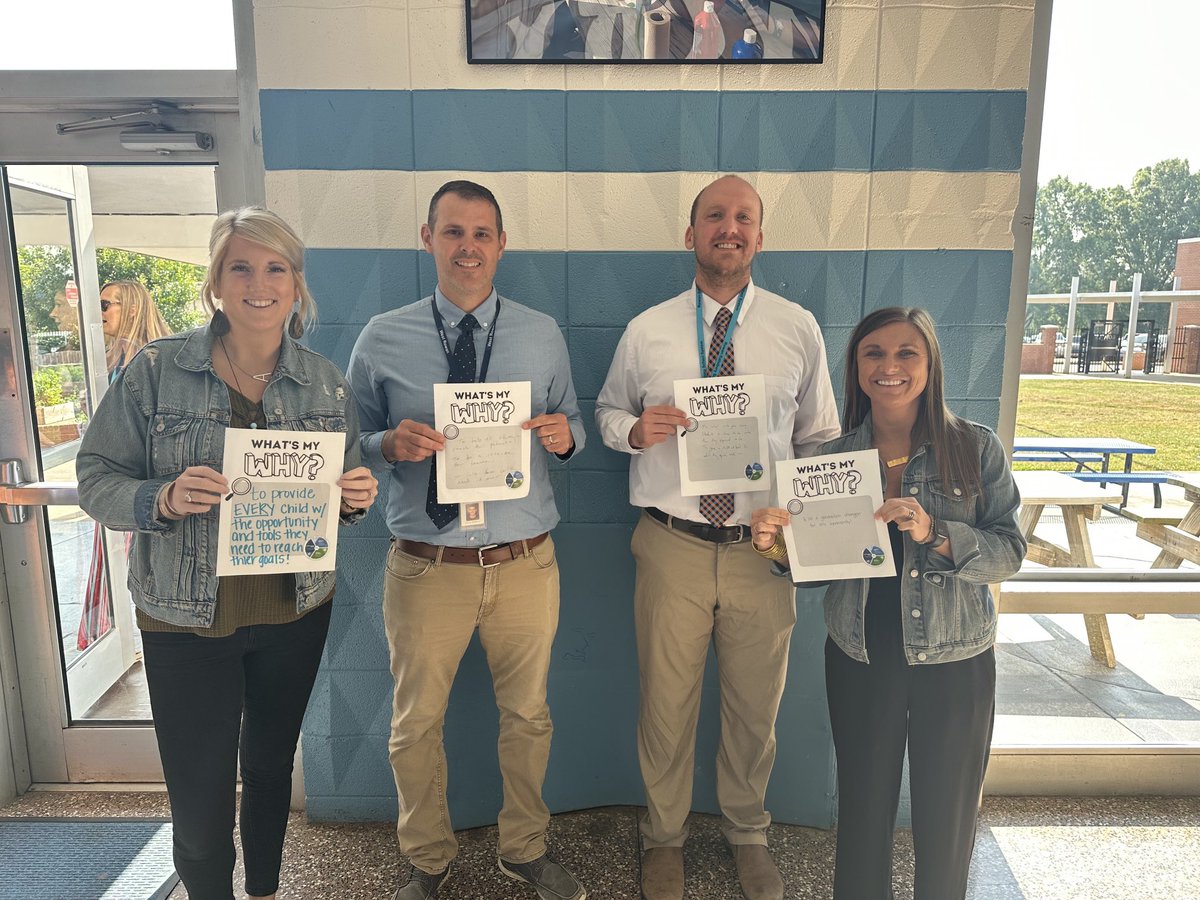 West Rowan High admin team showing off their “Why” at the Renewal in Action 2028 presentation for the West community! ⁦⁦<a href="/WRFalcon/">West Rowan High</a>⁩ ⁦<a href="/RSSchoolsNC/">Rowan-Salisbury Schools</a>⁩ #OurWhy #BeAnOriginal