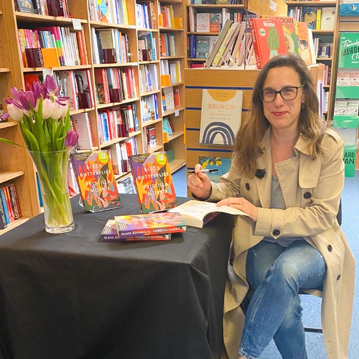 Thank you so much to #PriscillaMorris  for popping in to sign copies of her book #BlackButterflies! Black Butterflies is shortlisted for the Women’s Prize For Fiction 2023, pop in for your signed copies!