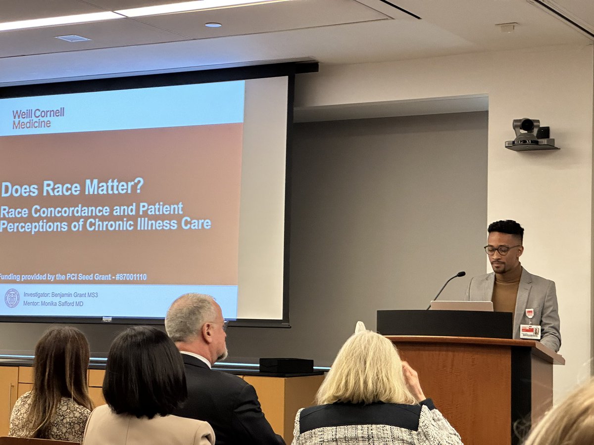 Elizabeth Baquero, Ed.D. M.S. (@drlizbaquero) on Twitter photo Does race concordance matter in healthcare? YES! Great presentation by medical student, Ben Grant <a href="/WeillCornell/">Weill Cornell Medicine</a> faculty mentor <a href="/MonikaSafford/">Monika SaffordMD</a> #PCIHM23 <a href="/WCMGIM/">General Internal Medicine</a> Does race concordance matter in healthcare? YES! Great presentation by medical student, Ben Grant <a href="/WeillCornell/">Weill Cornell Medicine</a> faculty mentor <a href="/MonikaSafford/">Monika SaffordMD</a> #PCIHM23 <a href="/WCMGIM/">General Internal Medicine</a>