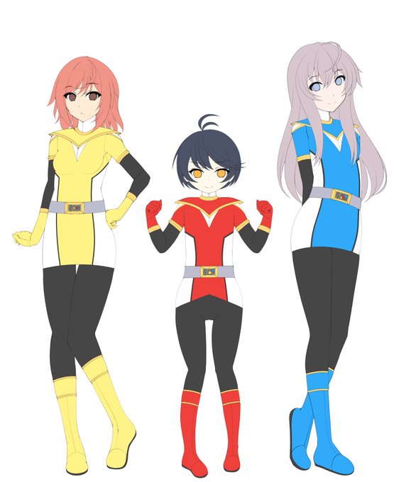 全員ついてるぴっちり変身ヒロイン(?)の下塗りです
最終的にはこんな感じのデザインです!
改めて
真ん中(レッド ショ〇 極小)
左  (イエロー ふ〇なり 巨根) 
右  (ブルー 男の娘  普通)
っという感じになります https://t.co/lVuz9bv04O