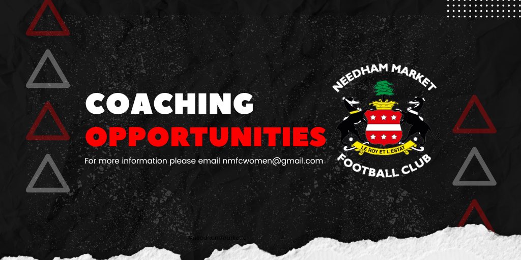 NMFCWomen's tweet image. COACHES WANTED 🔴⚫️

We’re looking for additional coaches for the upcoming 23/24 season!

If you are interested in coaching at youth or adult level, we are looking for coaches to help out with our female provision.

Contact us at nmfcwomen@gmail.com

#NMFCWomen