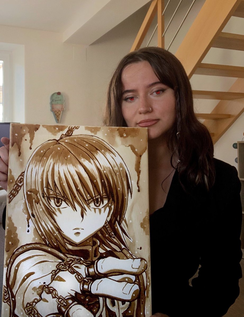 starktiffin's tweet photo. Et voilà ma toile de Kurapika faite au café ☕️ https://t.co/EgQbdu7RB5