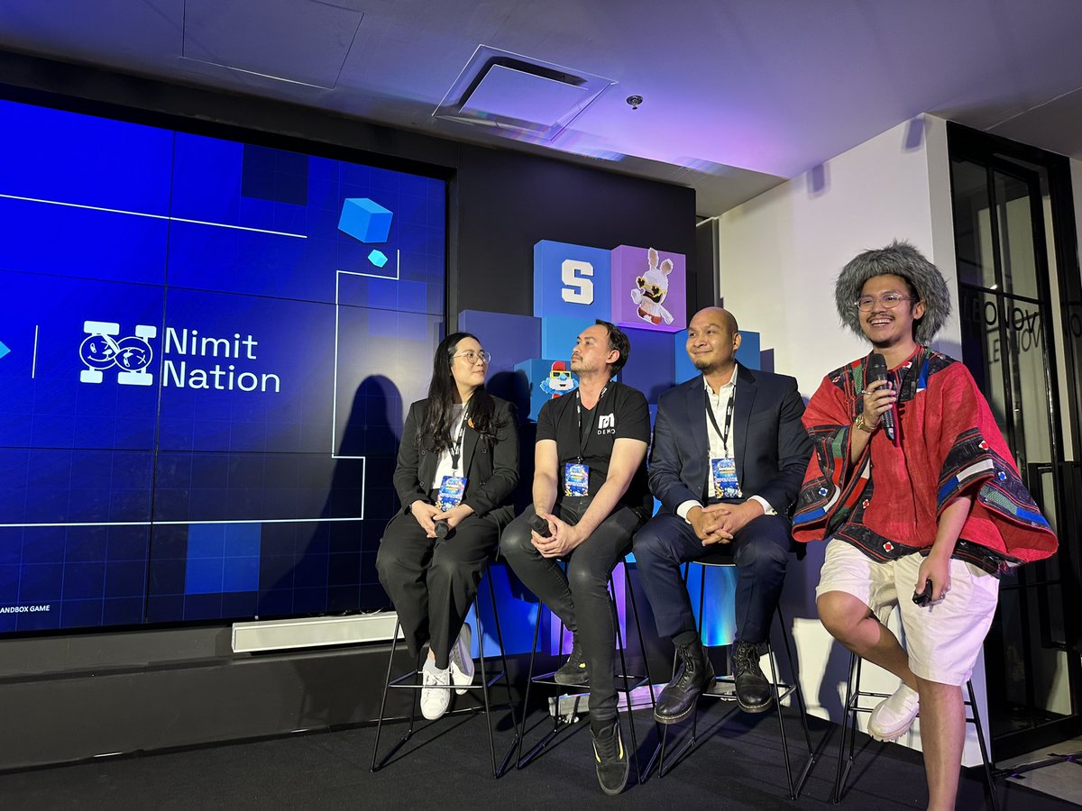 borgetsebastien's tweet photo. On a panel featuring Thai 🇹🇭 Metaverse Creators in @TheSandboxGame, the founder of @NimitNation showed how they support fighting for nature, fighting for peace, fighting for inclusion, empowering individuals 💪

#SANDFam #NIMITNATION

#TSBTHPartnerDay @TheSandboxThai https://t.co/3iWAoMFmkH