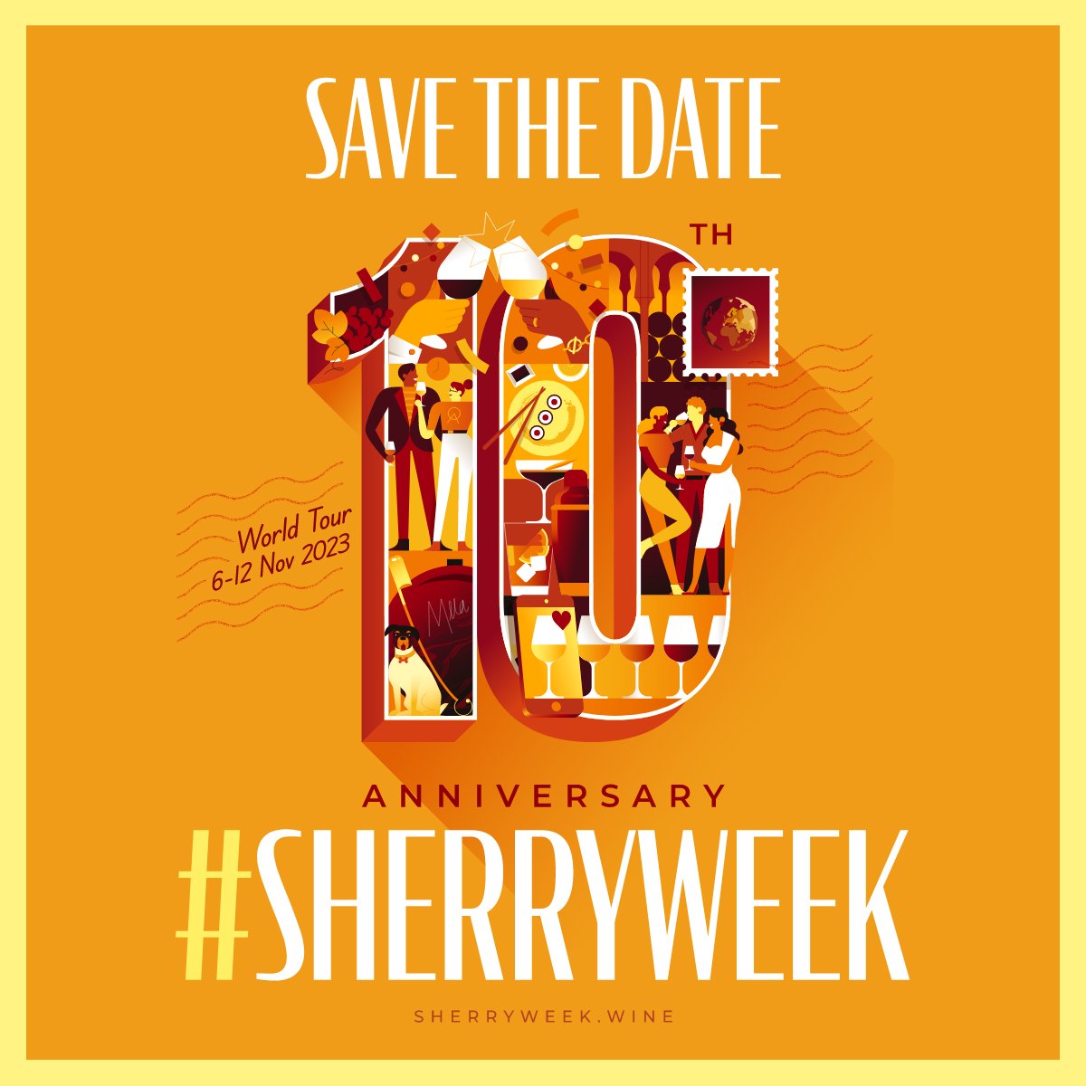 SAVE THE DATE! 🥳 Hey, all you #sherrylovers out there, get ready to clink glasses with your favorite wines for an epic reason: the 10th anniversary of Sherry Week! Check out sherryweek.wine - Downloads available! Cheers to #sherryweek